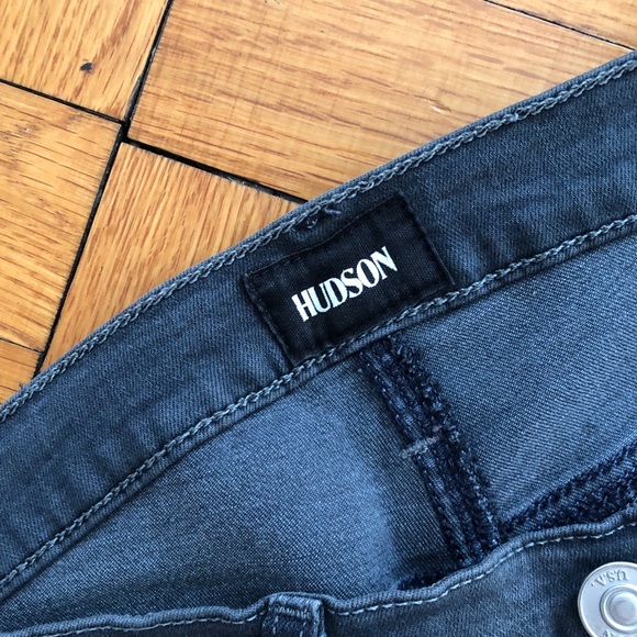 Hudson Nico Midrise Super Skinny Grey Jeans 26 - Picture 5 of 7